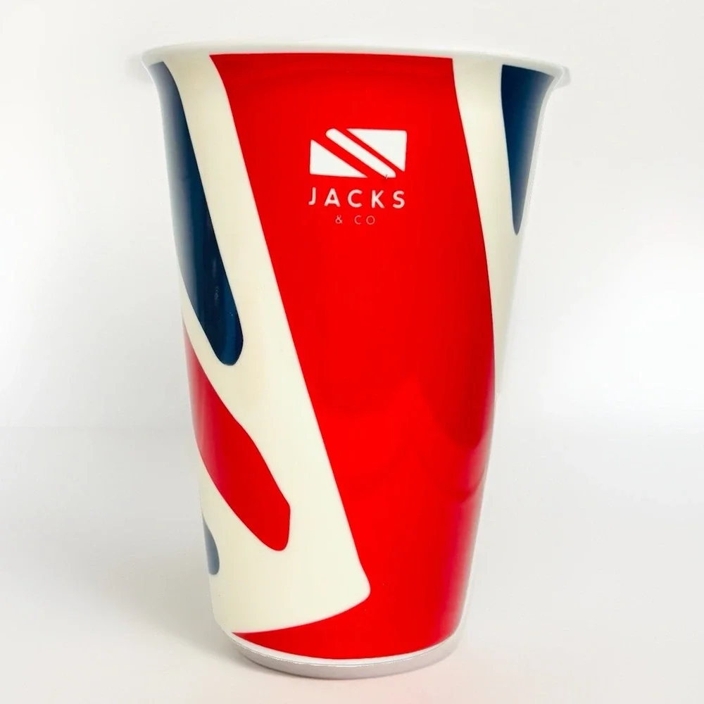 Jacks & Co Union Jack Ceramic Travel Mug Red Lid 2016 Temple Island Dishwasher